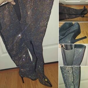 Sparkling Over-the-Knee 4" Stiletto Boots